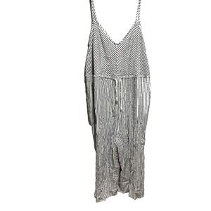 NWT Swim by Cacique Jumpsuit Plus 18/20 White Black Striped Wide Leg V-Neckline